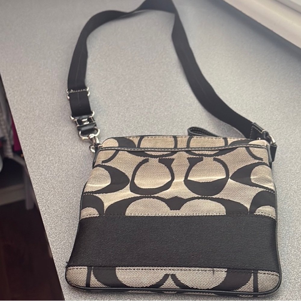 Coach Black and Cream Crossbody Bag